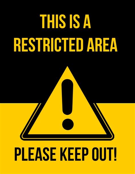 Restricted Area Sign Template Postermywall