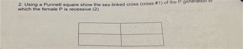 Solved 2 Using A Punnett Square Show The Sex Linked Cross Chegg