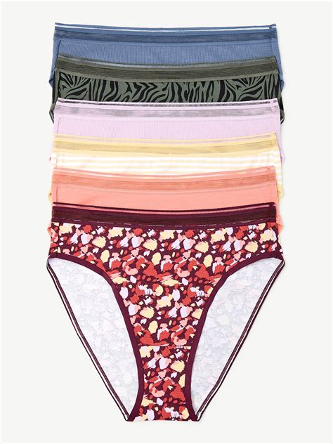Joyspun Women S Cotton Hi Cut Bikini Panties Pack Sizes S To Xl Walmart