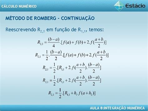 Clculo Numrico Aula 8 Integrao Numrica Clculo Numrico