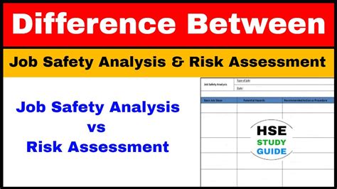 Difference Between Job Safety Analysis And Risk Assessment Job Safety