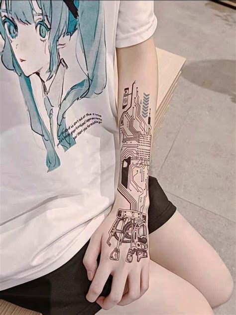 Two Night City Arm Cyberpunk Tattoo Stickers Etsy