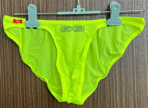 GX3 Sheer Ultra V Bikini Underwear Neon Yellow Men S Fashion Bottoms New Underwear On Carousell