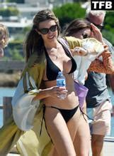 Abbey Clancy Sexy Seen Showing Off Her Enviable Beach Body Wearing A Black Bikini In Portugal