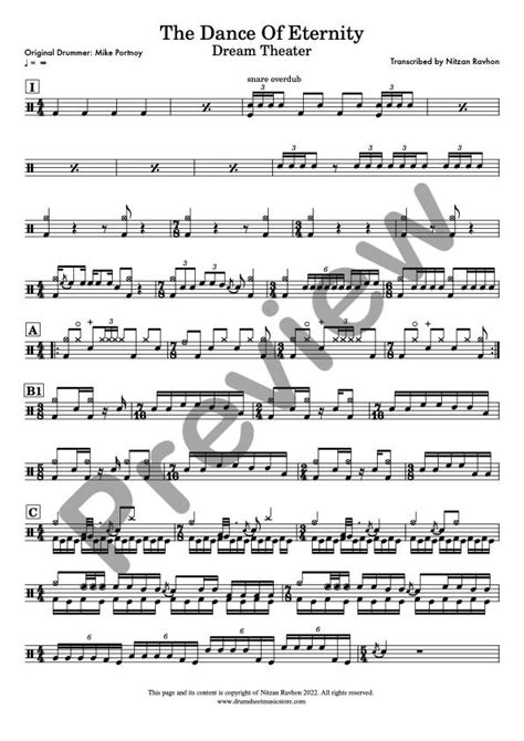 Drum Sheet Music Dream Theater The Dance Of Eternity