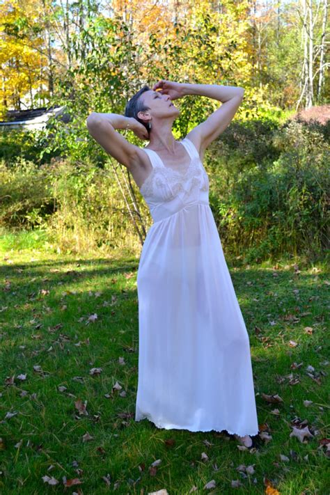 Vintage Lingerie Silky Nightgown With Old World Lace Size Medium VL Etsy