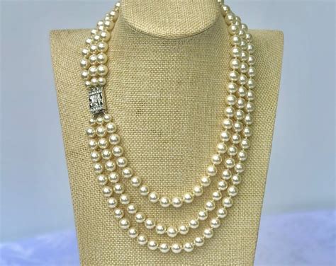 Jackie Kennedy Pearl Necklace Camrose & Kross Swarovski - Etsy