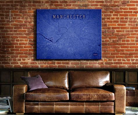 Manchester Wrapped Canvas Map Art City Print Series Waterproof Charts