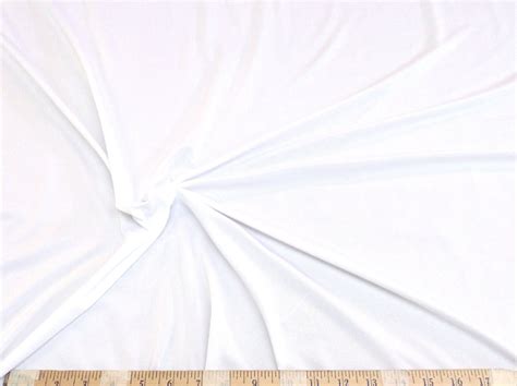 Light Weight Polyester Lycra Spandex 4 Way Stretch White Discount Designer Fabric