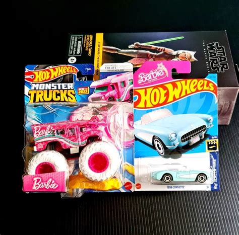 Hot Wheels Barbie The Movie Corvette Ken Edition Pink Short Card Blue Gmc