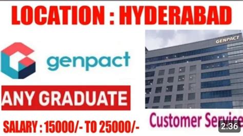 Walk In Interview Genpact Hyderabad Any Graduate Freshers Youtube