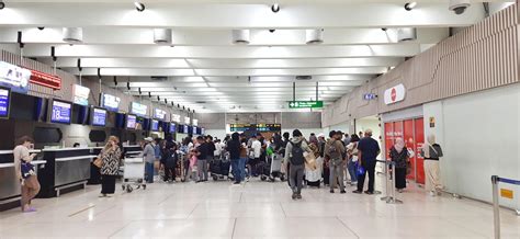 View of passengers activity and interior at terminal 1A Soekarno-Hatta