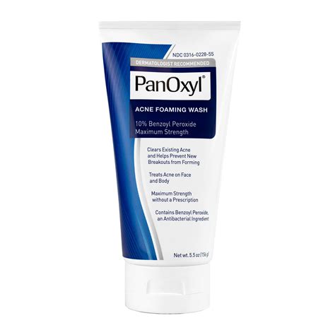 Panoxyl Acne Foaming Wash Benzoyl Peroxide 10 Maximum Strength 5 5 Oz 156 G