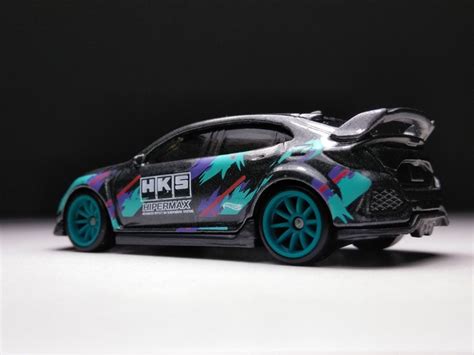 Honda Civic Type R Hot Wheelscustom Real Rubber Tires Etsy