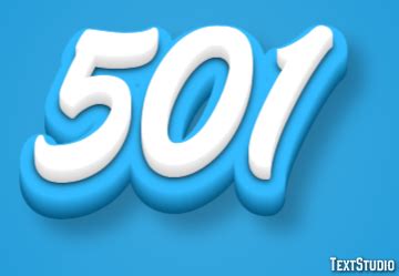 501 Text Effect and Logo Design Number