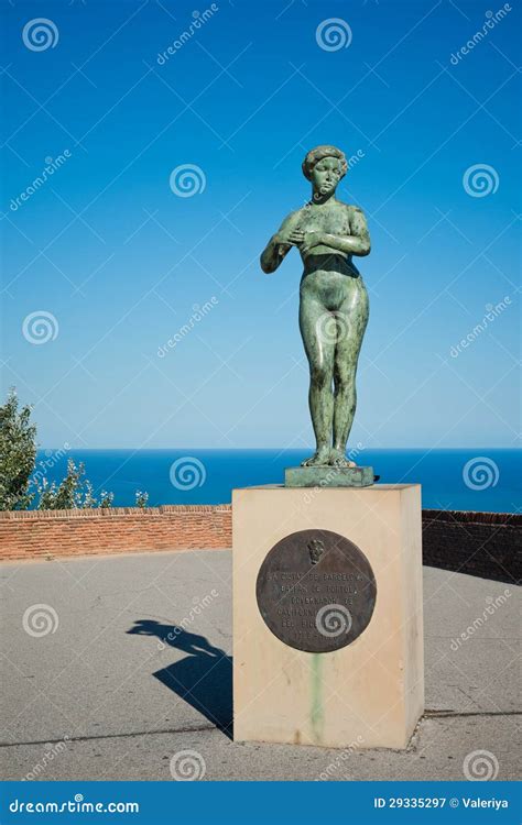 Statue Of Naked Woman At Montjuic Castle In Barcelona Editorial Photography Image Of Blue