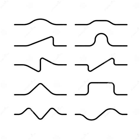 Road Bumps Shape Set Line Oscillator Waves Different Shapes Stock Vector Illustration Of Slow