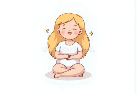 Cheerful Blonde Chibi Character In Seated Position Korean Style 2D