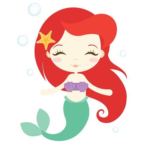 Mermaid cartoon, Mermaid clipart, Cute mermaid