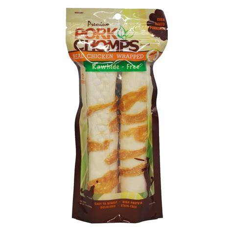 Nutri Chomps Pork Chomps Chicken Wrapped Expanded Roll Chewy Dog Treats