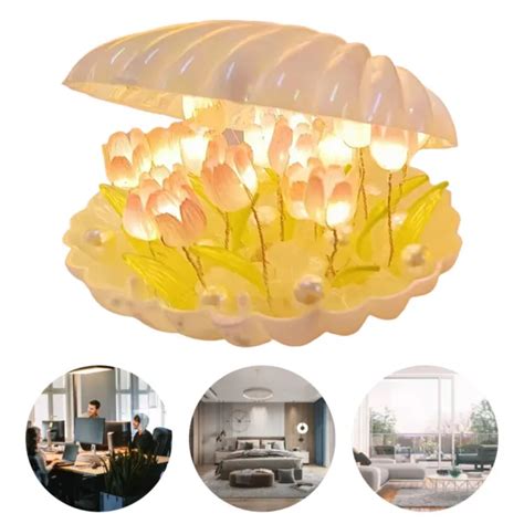 SHELL TULIP DIY Night Light Warm Romantic Bedside Light Ambient Light