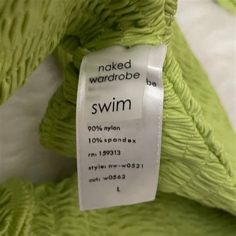 Naked Wardrobe Swim Naked Wardrobe Swimsuit Womens Large Green One Piece Cutout Ribbed