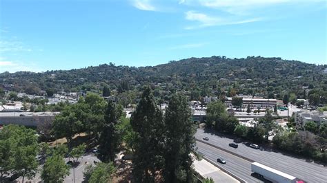 Aerial Drone Footage of Valley View of Hollywood Hills