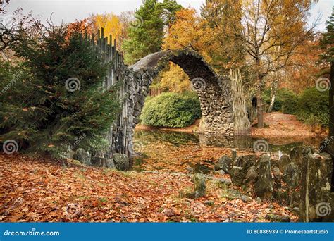 rakotz bridge rakotzbrucke devils bridge  kromlau saxony stock