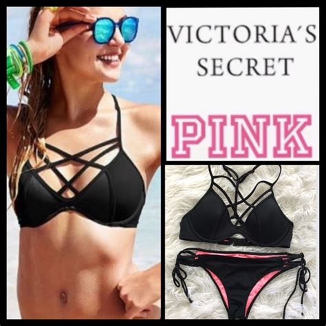 Pink Victoria S Secret Swim Nwot Pink Vs Sexy Strappy Bikini Set Poshmark