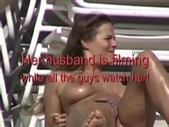 Exhibitionist Wife Part Milf Heather Silk Flashing Shaved Pussy At Topless Beach Voyeur