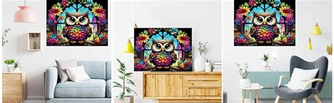 Eibeili Diamond Painting Kits For Adults Stained Glass Owl