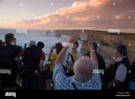 Tourists At The Twelve Apostles Port Campbell National Park Great