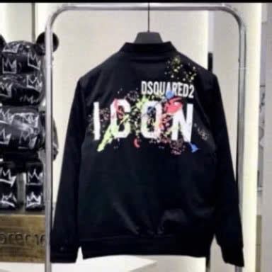 Áo Khoác dsq ICON In Họa Tiết Sau Áo Khoác Gió Nam Dsquared Icon Vẩy Sơn Màu Hot Áo Bomber Nam