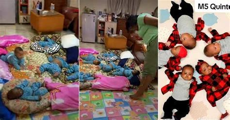 This Job No Easy Mum Of 5 Babies Performs Head Count Of Her