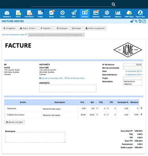 Le Logiciel De Facturation Et Factures En Ligne Pour Entreprises Kiwili