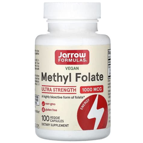 Jarrow Formulas Methyl Folate 1000 mcg 100 Veg Capsules – Medpak