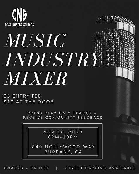 Music Industry Mixer for Artists, Producers and More!, Cosa Nostra
