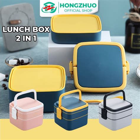 Hongzhuo Kotak Makan Tingkat Lunch Box Susun Material Plastik Food