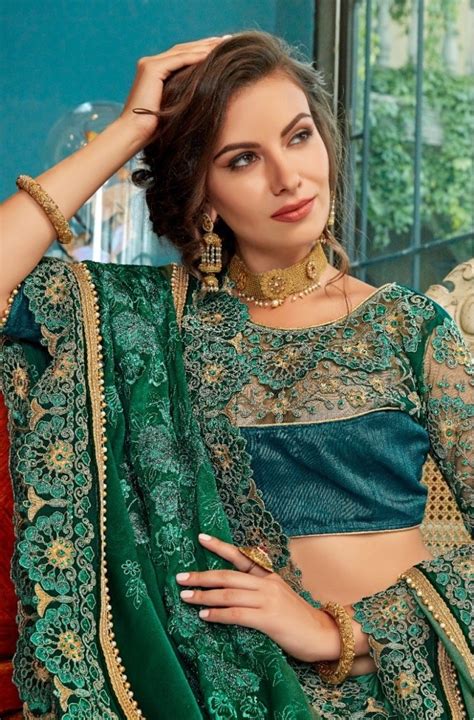 Teal Designer Fancy Party Wear Saree