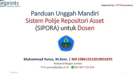 PDF Panduan Unggah Mandiri Sistem Polije Repositori Asset SIPORA