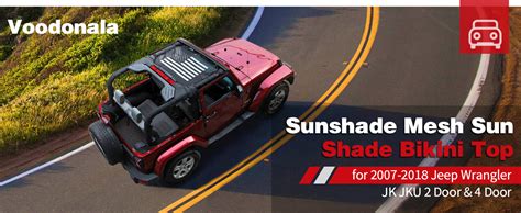 Amazon Voodonala For Jeep Jk Sunshade Mesh Sun Shade Bikini Top Sunblock Mesh Heat Shield