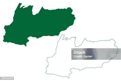 West Khasi Hills District Map Vector Illustration Scribble Sketch West