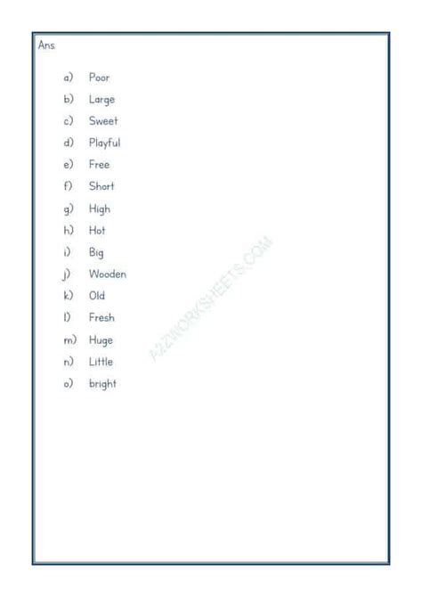 A2Zworksheets:Worksheet of English Adjective Worksheet-09-Grammar-English