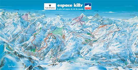 Espace Killy Val D’Isere Tignes Ski Trail Map - Val-dIsère Rhône-Alpes ...