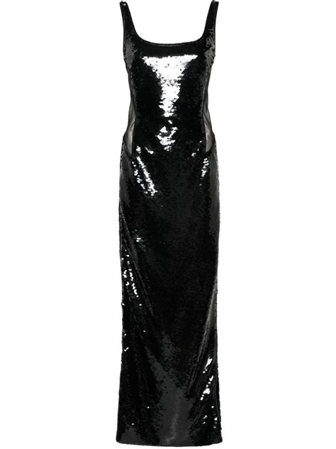 Alberta Ferretti sequin-design Maxi Dress | Black | FARFETCH
