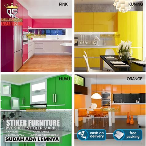 Jual Wall Sticker Wallpaper Stiker Lemari Meja Dapur Polos Warna Pink