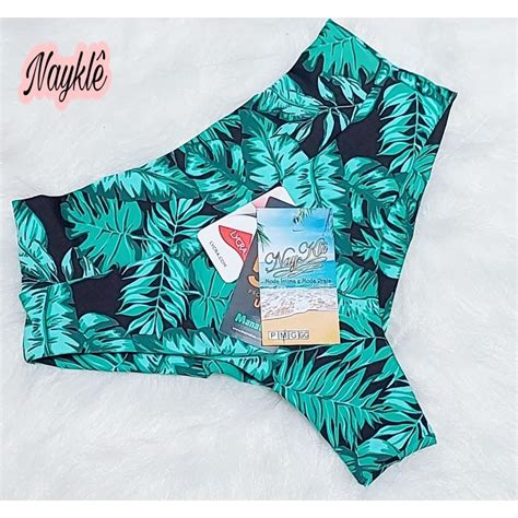 Calcinha De Biqu Ni Hot Paint Fio Duplo Cintura Alta Shopee Brasil