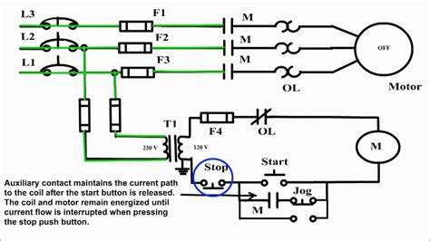 Diagram For Starting And Stopping Electrical Equipment With Three Wires