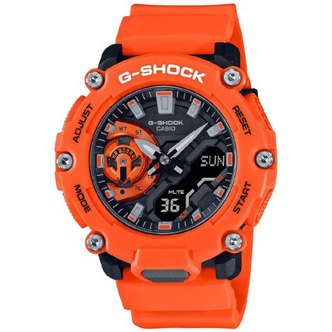 Casio G Shock Carbon Core Guard Orange 51mm Mens Watch Ga 2200m 4aer