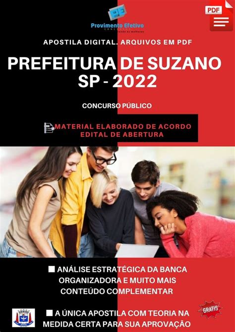 Provimento Efetivo Concursos Apostila Prefeitura Suzano Sp